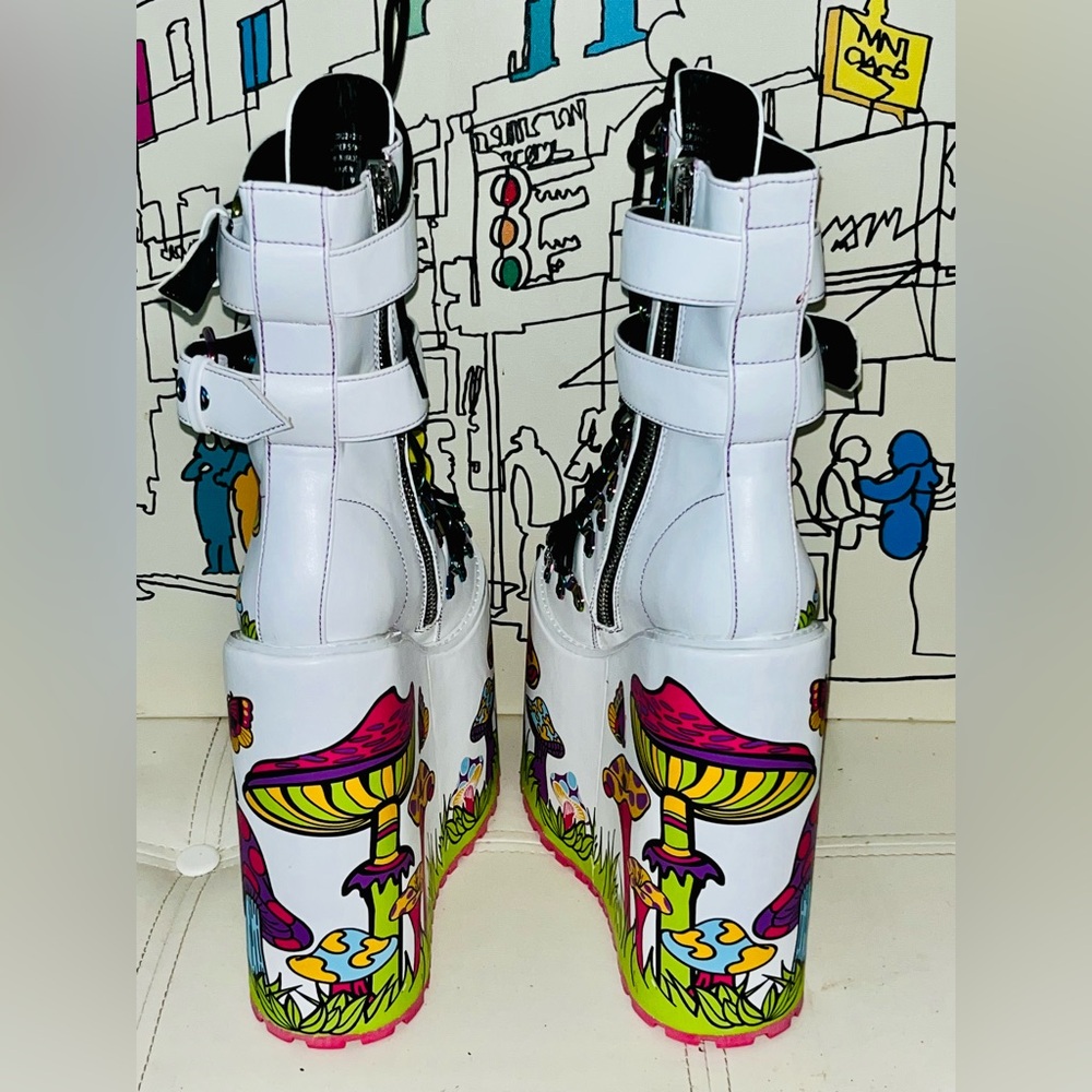 BNWT!! Current Mood Colorful Mushroom Mega Platform Boots - Picture 10 of 11